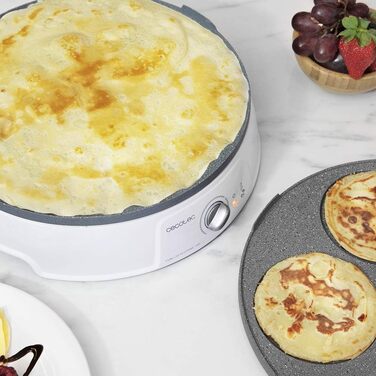 Електрична млинниця Cecotec Crepe Fun CrepeStone Twin 1200 Вт, антипригарна екоплита, реверсивна поверхня для млинців та оладок