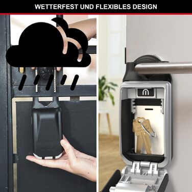 Сейф для ключів Master Lock з кріпленням на стіну, зовнішній, 12.6 x 7.2 x 5.2 см, з регульованим бугелем