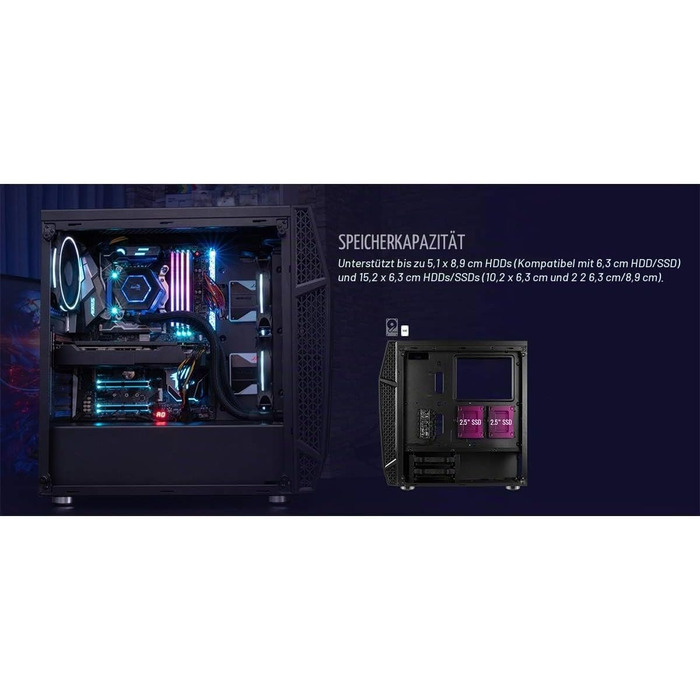 Ігровий корпус AeroCool KLAW ATX, загартоване скло, RGB підсвітка, 3 RGB вентилятори, чорний