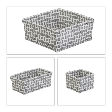 Relaxdays Woven Storage Baskets, Set of 4