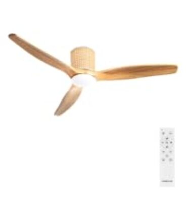 Стельовий вентилятор WINDCALM Rattan з підсвічуванням та пультом ДУ, 132 см, 40W, 6 швидкостей, 3 режими світла, таймер, літній/зимовий режим