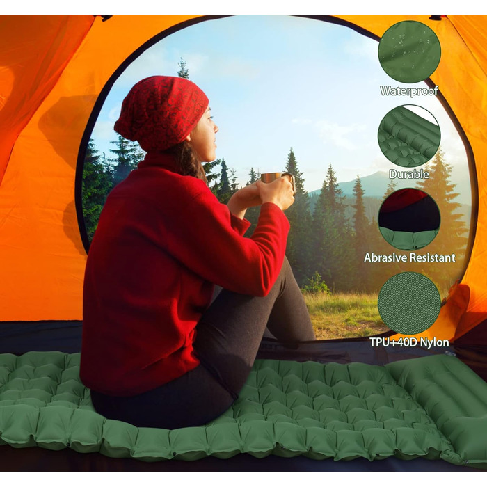 Каремат туристичний самонадувний Isomatte, Ultraleicht, з подушкою, для кемпінгу, трекінгу, відпочинку на природі та подорожей