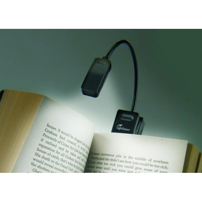LED лампа для читання з кліпсою для Kindle, чорна - для книг, планшетів, нічник