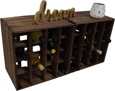 Wine Rack 16er white/natural/flamed Dimensions 40x40x27cm Shelf Box Bottle Rack Wine Rack Apple crate/Wine crate (dark)