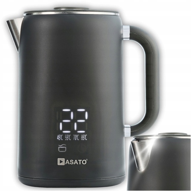Електричний чайник Asato Pro Hot Grey, 1500 Вт, 1,7 л, сірий
