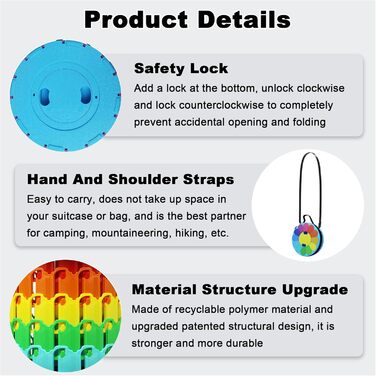 Тeleskopний складаний стілець для кемпінгу, риболовлі, подорожей та відпочинку на природі. Міцний, з вагою до 280 кг, колір: сонячно-зелений (26x26x46 см)