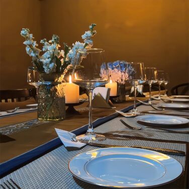 Набір келихів для червоного вина Physkoa Kristall-Rotweingläser 4 шт. - 600 мл, сучасний дизайн, келихи з високою ніжкою, квадратна форма, ручна виготовлення, для насиченого вина