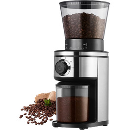 Електрична кавомолка Ollygrin Bg702s-pg: 30 ступенів помолу, для еспресо, drip, pour over, cold brew, French press, 2-12 чашок, 220V, нержавіюча сталь