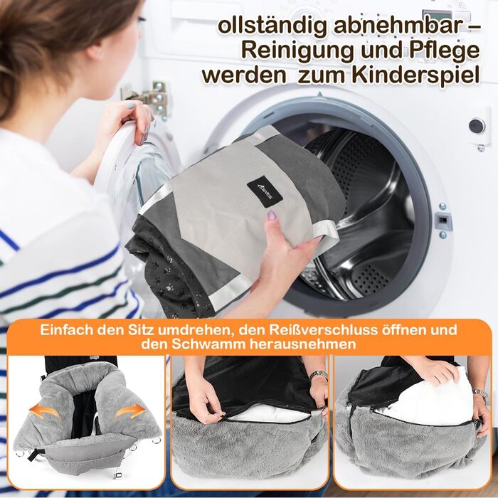 Автокрісло для собак 3-в-1 з переносною ліжком для маленьких собак – зручне автокрісло з розкладною поверхнею, м'яким матрацом, для переднього або заднього сидіння, внутрішнє та зовнішнє (02-Сірий)