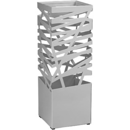Premium Metal Umbrella Stand 'Maxi' with Drip Tray & Hooks - Space-Saving 34x14x46 cm - Elegant Black - Decorative Entryway & Foyer Stand