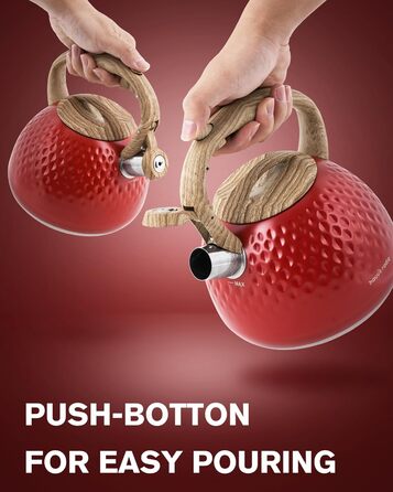 Чайник для заварювання Teekessel 2,7 л з емальованим покриттям зеленого кольору з імітацією дерева, з носиком, з нержавіючої сталі, антипригарний, з термостійкою ручкою оливкового кольору (Класичний червоний)