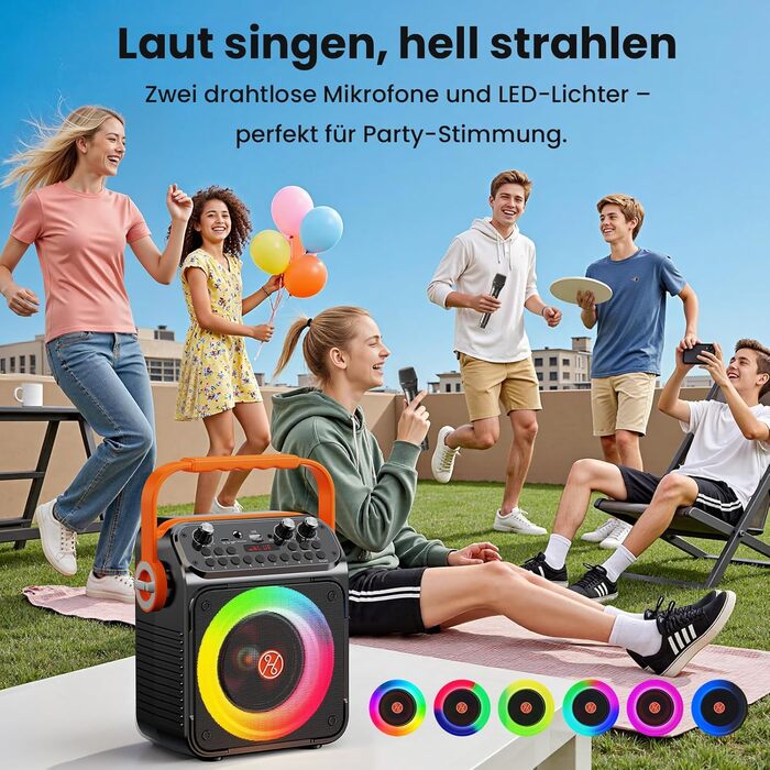 Караоке машина з 2 мікрофонами для дорослих та дітей, Bluetooth, підсилювач, портативна караоке-система, подарунок HWWRT35-T