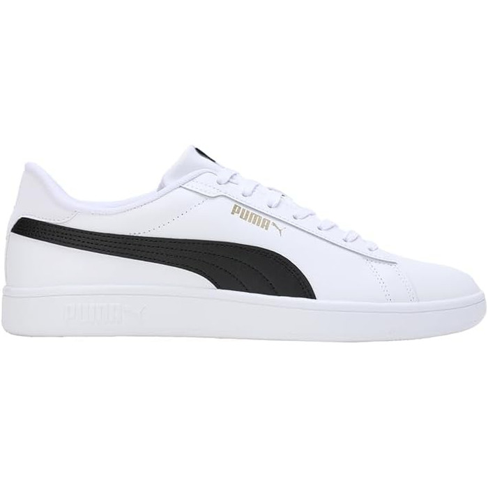 Кросівки Puma Smash 3.0 L для чоловіків, шкіряні, чорні (44.5 EU, White Black Gold)