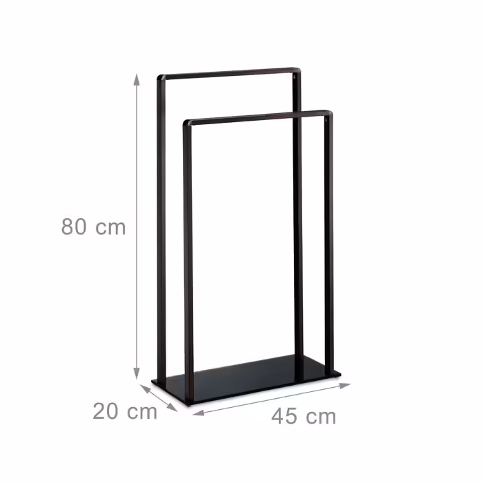 Relaxdays freestanding towel rack with 2 bars