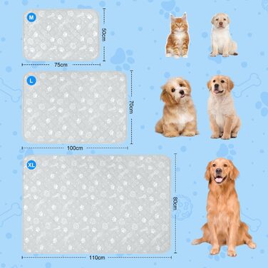 Кühlmatte для собак та котів MH MYLUNE HOME: термохромна, самоохолоджувальна, неслизька, водопоглинаюча, портативна, 100 x 70 см, сіра