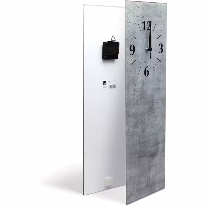 ARTLAND Wall Decor Wall Clock without Ticking Sounds Glass 20x60 cm Rectangular Silent Natural Design Zen Spa Stones Asian Modern T6CD (3D Stones, Quartz Movement)