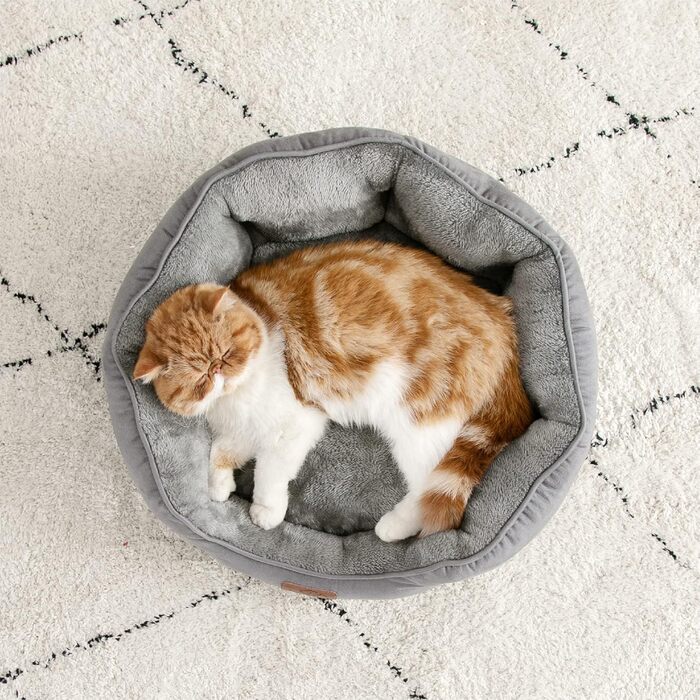 Ліжко для котів BEDSURE - зручне та миюче ліжечко для котів та маленьких собак, 51x48x15 см, сірий колір