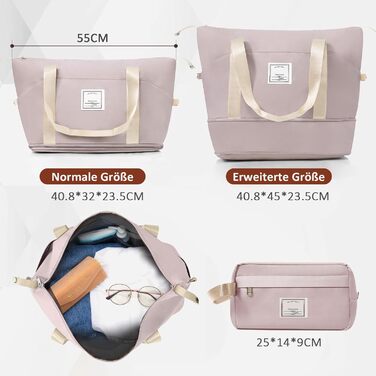 Набір валіз Merax Hartschalen 5шт: 3 валізи, 2 косметичні сумки, рожево-бежевий та хакі