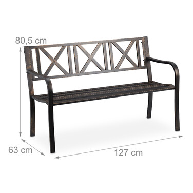 Relaxdays Metal Garden Bench
