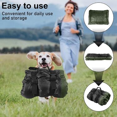 Водонепроникний килимок для собак GBKDQQ 90 x 60 см, для подорожей, миється, для собак та котів, портативний, для дому та на вулицю, кемпінг (зелений)