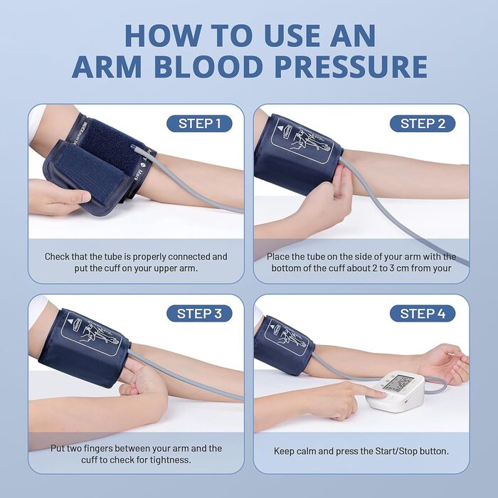 Автоматичний тонометр на плече з LCD-дисплеєм та регульованою манжетою (22–42 см), Perlweiß (білий)