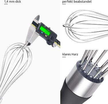 Міксер кухонний U-Taste зі сталі 18/10, 30 см, 12 гнучких дротів, силіконовий грип, для тіста та соусів