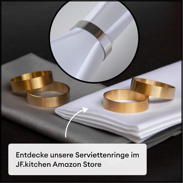 JF.kitchen® | 12 Cloth Napkins with Folding Instructions from Extra High-Quality Cotton 40x40cm (White)