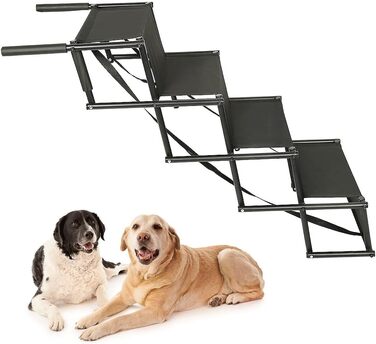 Східці для собак великих та маленьких порід, рампи для собак у машину, складані рампи для собак, неслизькі, до 80 кг, чорний