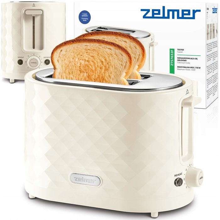 Тостер Zelmer ZTS7632F Fryderyk, бежевий, 650 Вт