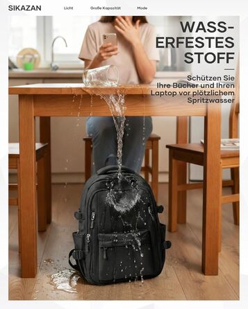 Шкільний рюкзак для підлітків чорного кольору, 44*31*15 см