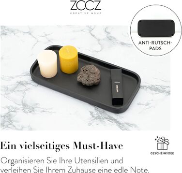 Набір аксесуарів для ванної кімнати ZCCZ 6 предметів – органайзер для ванної з тримачем для зубних щіток, дозатором мила, поличкою для косметики та 2 тримачами для ватних паличок – Сучасна чорно-матова декор для ванної кімнати