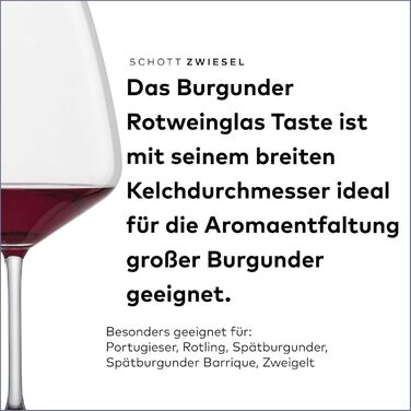 Бокали для червоного вина SCHOTT ZWIESEL Burgundy Tulip, набір 4 шт, бургундські келихи з тританової кришталю, для вина, вироблено в Німеччині, можна мити в посудомийній машині