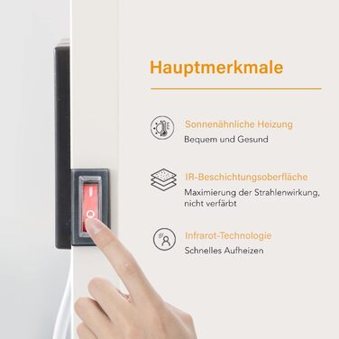 Інфрачервовий обігрівач Byecold Standgerät 300W з підставкою, інфрачервовий електрообігрівач, опалювальна панель, енергозберігаючий, захист від перегріву, білий