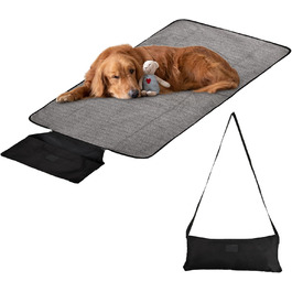 Водонепроникний килимок для собак на винос, 100 x 70 см, чорний. Килимок для тварин, туристичний, для кемпінгу, для собак та котів