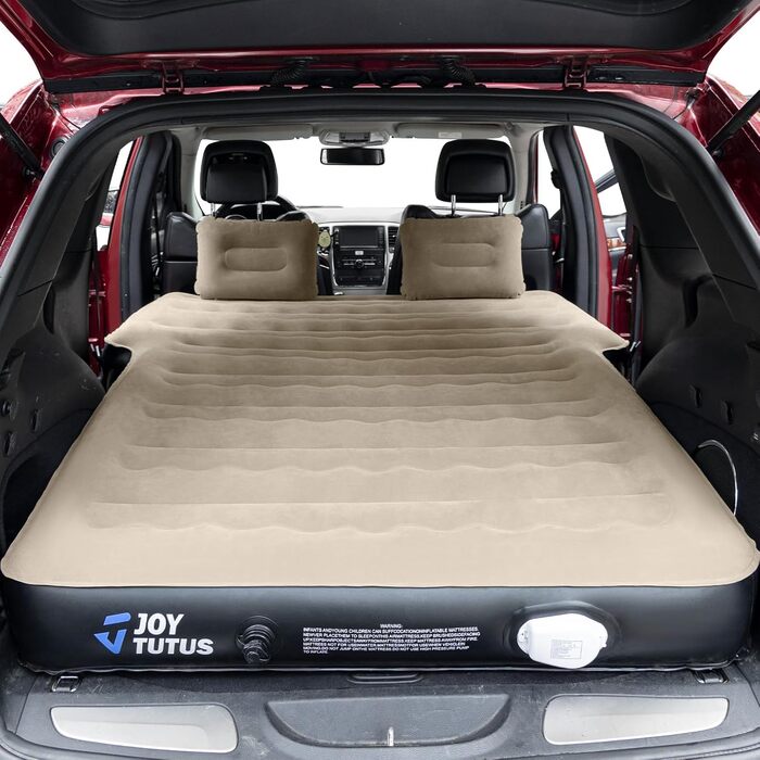 Автоматичний матрац для авто JOYTUTUS, повітряний матрац для SUV з насосом, універсальне автоліжко з 2 подушками для багажника, подорожей/кемпінгу/дому/відпочинку (вбудований насос)