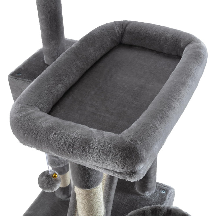 Котячий комплекс MUTICOR 168 см з кількома рівнями, гамак, кошики та іграми для великих котів (сірий)