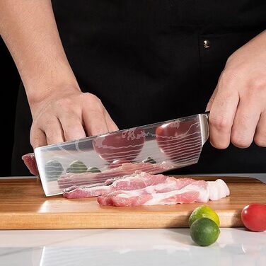 Набір кухонних ножів Camkum 3 шт: кухонний ніж, ніж Nakiri, ніж для фруктів. З нержавіючої сталі EN1.4116, подарункова упаковка