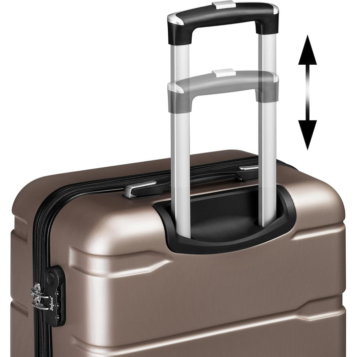 Набір валіз Zelsius 4 шт. з ABS, з кодовим замком, 4 колеса, внутрішній роздільник | Набір валіз з жорсткою оболонкою, великі валізи, багаж, ручна валіза (шампань, 3 шт.)