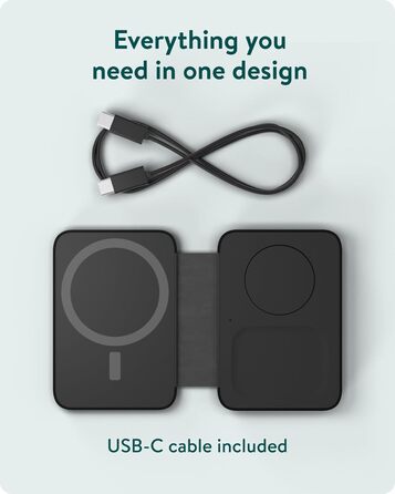 Зарядна станція Mous 3-в-1 MagSafe сумісна: Бездротовий зарядний пристрій для Apple Watch, iPhone 17/16/15/14, Pixel 10, Samsung Galaxy S26/S25 та AirPods