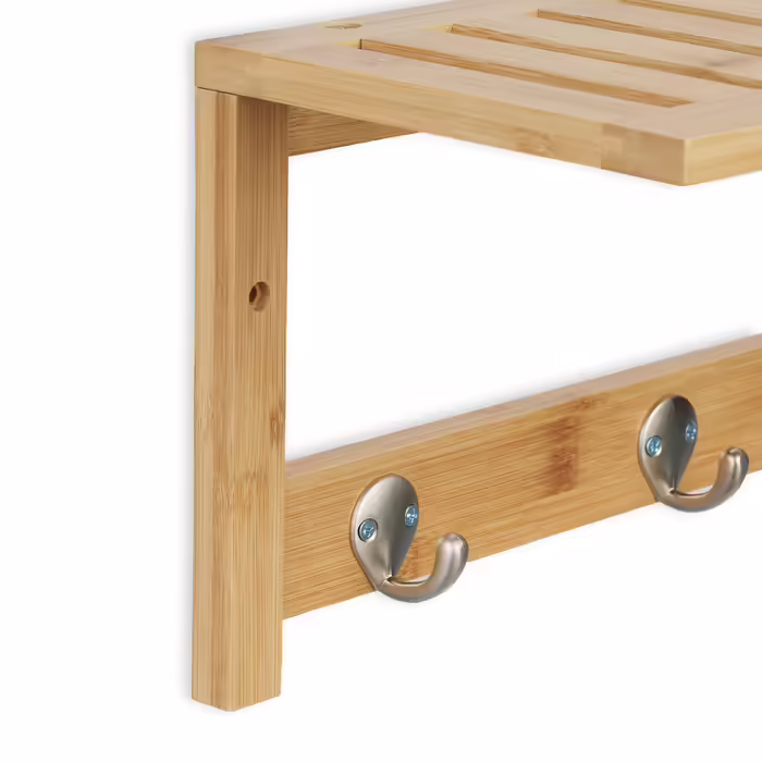 Relaxdays Wall Shelf with 5 Hook Rail