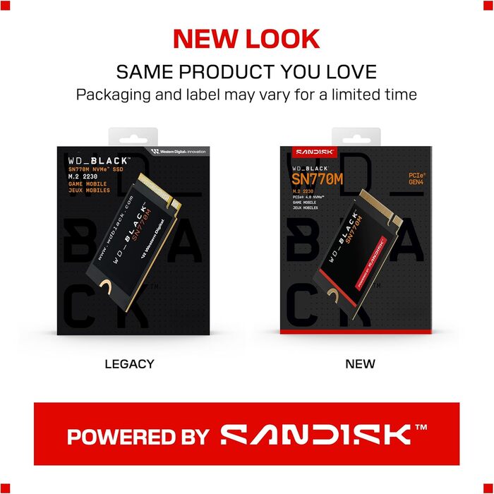 WD_BLACK SN770M 2TB NVMe SSD M.2 2230 для геймінгу (Steam Deck, Surface)