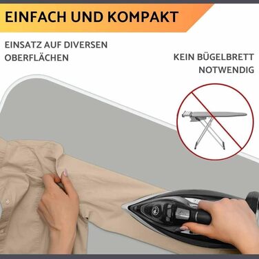 Чохол для прасувальної дошки 120x40 см - бавовна 100%, підходить для прасування з парою, екстра товста підкладка + фіксатор та натягувач (світло-сірий, однотонний, прасувальна поверхня)