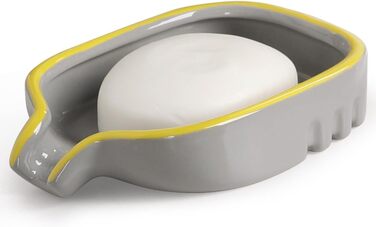 Керамічна мильниця BosilunLife з піддоном – неслизька підставка для мила, квадратна, сучасний мінімалізм для ванної, душу, кухні, умивальника (Сірий, Зелений)