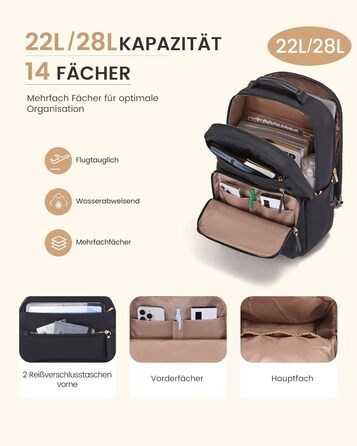 Рюкзак для ноутбука LOVEVOOK, 15.6 дюймів, чорний: водонепроникний, для роботи, навчання, подорожей