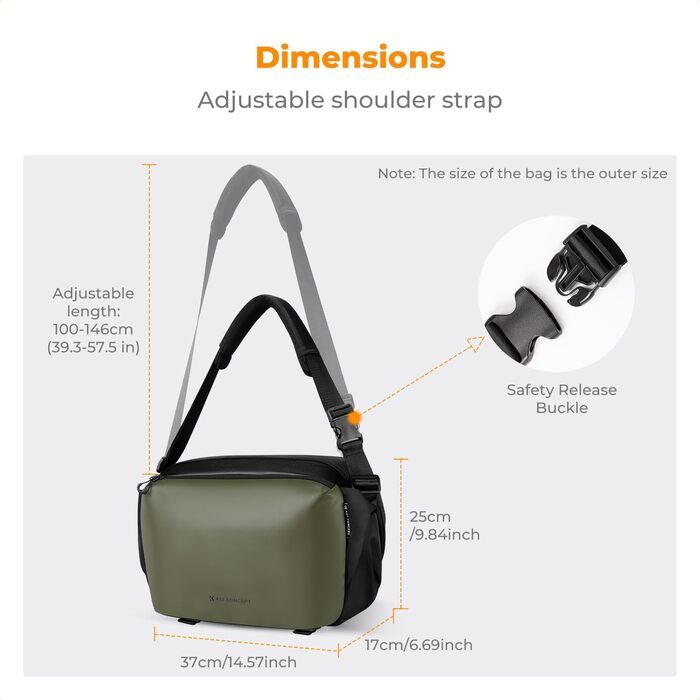 Сумка для камери K&F Concept: велика фотосумка на плече для Canon, Nikon, Sony, DJI Mavic