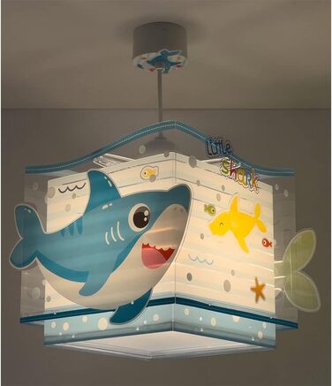 Dalber Lamp Children's Room, Children's Lamp Pendant Light, Hanging Lamp, Ceiling Light Children, Ceiling Lamp Children's Room Little Shark Sharks Animals, Ceiling Lamp Children's Room, 63472, E27