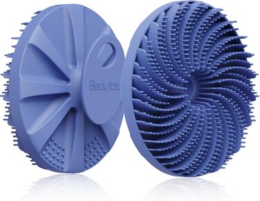 Силіконова щітка для тіла Beautail: м'який скраб для чутливої шкіри, для душу, з неслизькою ручкою, фіолетова