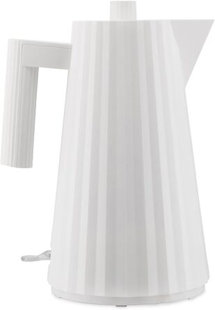 Alessi Plissé Electric Kettle - 2400W, 1.7L, White Thermoplastic Resin Kettle with European Plug