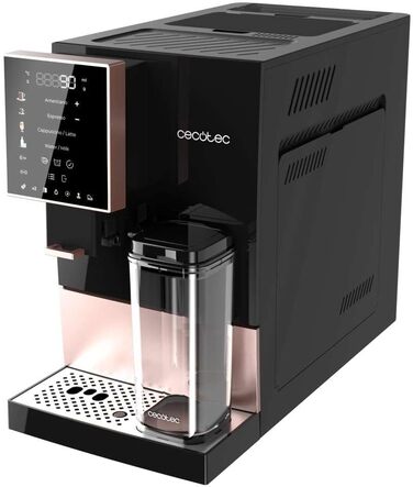 Автоматична кавомашина Cecotec Cremmaet Compactccino Black Rose, 19 Бар, з контейнером для молока, термоблоком, 5 рівнями помелу, резервуаром для кави 150 г