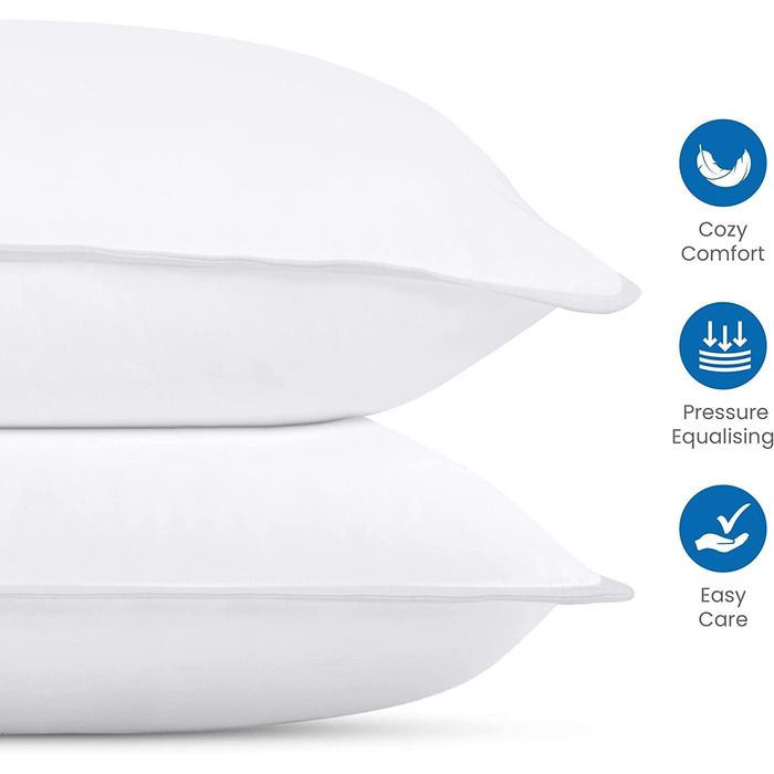 Utopia Bedding Pillow Set (2-Pack), 40 x 80 cm Sleeping Pillow, Breathable and Soft Pillow (White) 40x80 cm (2 Pack) White 2